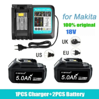 100% for Makita 18V 5.0Ah Original Lithium ion Rechargeable Battery drill Replacement Batteries BL1860 BL1830 BL1850 BL1860B