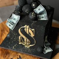 錢 符號 $ 蛋糕裝飾 壓克力 有錢 抽錢 烘培裝飾 生日 節慶