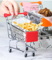 美式西餐廳迷你超市購物車薯條籃 創意推車式薯條筐 小吃籃炸雞籃