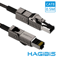 HAGiBiS海備思 90度彎折旋轉CAT8超高速40Gbps電競級萬兆網路線 0.5M