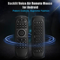 50pcs G7V Pro Backlit mini Keyboard 2.4G Wireless Air Mouse Gyroscope Google Voice Remote Control G7 for H96MAX Android TV BOX