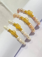 [C04] Gelang Charm Emas Tabung Bambu mutiara Asli Bergaransi