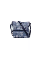 FION Oil Painting Denim with Leather Shoulder Bag