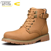 Camel Active New Men's Shoes Winter Autumn Quality Tooling Boats Male Genuine Leather Boots Rubber Work Shoes Man Chelsea Boots