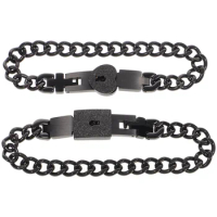 Holibanna Lock Key Bracelet Stainless Steel Matching Bracelets Couples Romantic Meaning Best Friends Gift