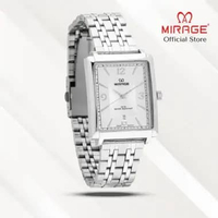 Mirage Jam Tangan Pria Analog 8836 M Silver Original Stainless Plat Putih