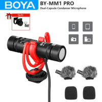 BOYA BY-MM1 PRO Professional Condenser Shotgun Microphone for PC Mobile Tablets DSLR Youtube Streaming Blogger Mini Microfone
