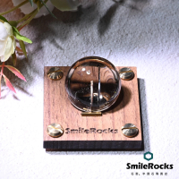 【SmileRocks 石麥】收藏級天然黃水晶帶雙色碧璽 直徑3.5cm厚度1.7cm(髮晶共生 附SmilePad Stand 6X6底板)