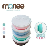 韓國 monee 100%白金矽膠 恐龍造型可吸式餐碗附蓋（四色可選）