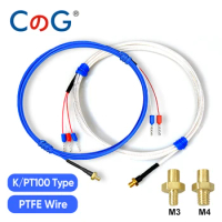 CG K/PT100 Type M3 M4 Copper Screw Thermocouple with 0.5/1/2M High Precision Waterproof PTFE Cable 3D Printer Temperature Sensor