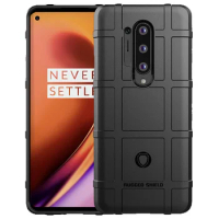 Armor Shield Cases Oneplus 8 Pro 1+8 Pro 8T Shockproof Rubber Back Cover For OnePlus 8t 1+8pro Anti-Slip Grid Silicone Case
