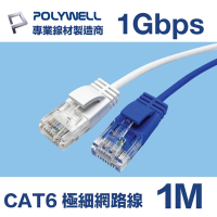 POLYWELL CAT6 極細高速網路線 1M