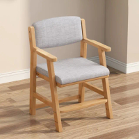 【靚白家居】實木升降椅 三檔可調節 S314(椅子 書桌椅 餐椅 木頭椅子 實木椅 化妝椅)