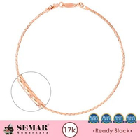 Gelang Emas Choker Silk Line Gold 17K Semar Nusantara, Model Non-Extention Rose
