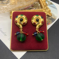 Colourful Glaze Earrings 2024 Trend Creative Snail Genuine Gold Plated Ear Clips