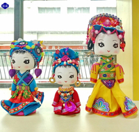 云南特色少數民族卡通娃娃人偶出國禮物特色酒店飯店桌面裝飾擺件