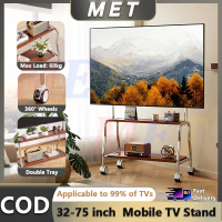32-75 Inch Stainless Steel Art TV Stand Universal 32-75 Inch Heavy Duty Mobile TV Floor Stand