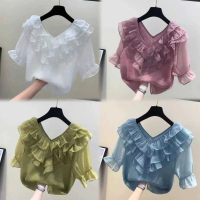Blouse Wanita Katun Organza Korean Style ICONZ Import (9764/02940)