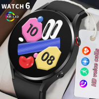 2024 New Men Smart Watch 6 Original AMOLED 466*466 Screen Customized Wallpaper 123+ Sports Mode Voice Bluetooth Call smart watch