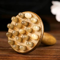 牛角梳蓮蓬經絡刷腹經絡梳按摩梳揉腹肚子帶脈經絡刷頭部全身通用
