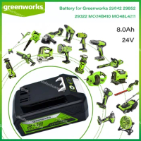 24V 8.0Ah/6.0Ah/5.0Ah Li-ion Rechargeable Battery for Greenworks 24V 48V Power Tools 29842 29852 29322 20362 MO24B410 MO48L4211