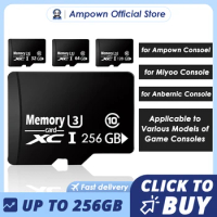Ampown Micro Memory SD Card Up To 256GB SD/TF Flash Card 32 64 128G Memory Card for GD10 GD20 M8 G11PRO MIYOO Game Accessories