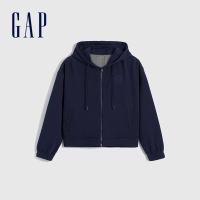 【GAP】女裝 Logo牛仔拼接連帽外套-海軍藍(840932)
