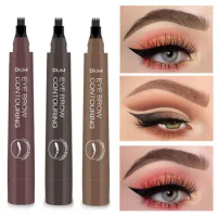 Four-pronged Micro-carved Water Eyebrow Pencil 3D Tattoo Eyebrow Natural Long Lasting Waterproof Tattoo Pen Eye Make Up TSLM1