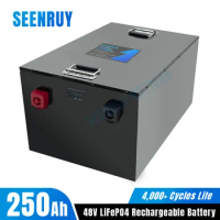 48V 250Ah LiFePO4 Lithium Iron Phosphate 12.5kWh Battery Built-in BMS for RV Motorhome Backup Power Solar Energy Storage