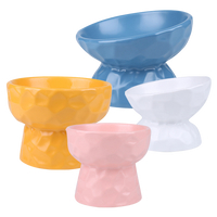 凹凸紋寵物陶瓷碗 斜口 / 平口 4色 | 艾爾發寵物