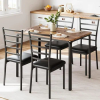 Dining Table Set for 4, Kitchen Tables and Chairs for 4, 5 Piece Dining Tables Set, Modern Dining Room Table Set