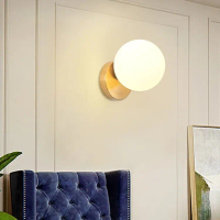 Modern Minimalist Indoor Wall Lamp Nordic Bedroom Bedside Wall Lamp Creative Corridor Creative Glass