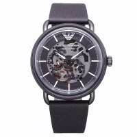 【EMPORIO ARMANI】ARMANI 3D立體概念鏤空造型時尚機械腕錶-黑-AR60028