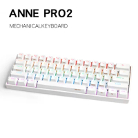 Anne Pro2 Mini Portable 60% Mechanical Keyboard Wireless Bluetooth Gateron Switch Gaming Keyboard Detachable Cable Black White