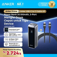 Anker Prime Power Bank 20,000mAh 3-Port Portable Charger with 220W Max Output Two-Way Charging TSA-A