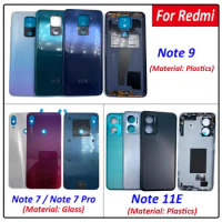 Original Back Glass Rear Cover For Xiaomi Redmi Note 7 Pro Battery Door Housing back cover With Adhesive For Redmi Note 9 11E