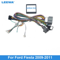 LEEWA Car Audio Radio DVD Android 16PIN Power Cable Adapter With Canbus Box For Ford Fiesta Power Wiring Harness