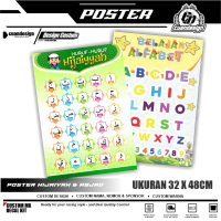 POSTER DINDING EDUKASI ISLAMI HIJAIYAH DAN HURUF ABJAD