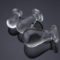 3 Size Butt Plug Bulb Shape Smooth Glass Anal Plug Dildo Vaginal Massager Anal Dilator Prostate Massager Sex Toys For Men Women