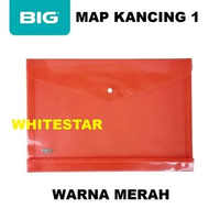 map plastik kancing 1 big ukuran folio / f4 (mf-8111) merah