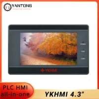 YKHMI 4.3" PLC HMI All-in-one Integrated Built-in Analog Signal Input And Output Compatible With Mitsubishi FX1S/FX3U