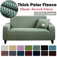 Thick Jacquard Sofa Cover for Living Room 1/2/3/4 Seater Polar Fleece Fabric Elastic Sofa Cover L-shaped Corner Sofa Cover