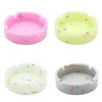 Silicone Ashtray for Cigarettes Luminous Ashtray Heat Resistant for Home Bathroom Soft &amp; Portable Ashtray for Outdoor