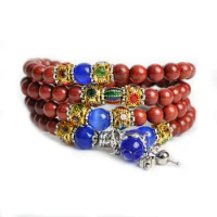 Tibetan Buddhism 108 Blood Sandalwood Colour Prayer Beads Mala Necklace