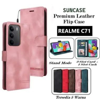 SUNCASE Realme C71 cover hp model dompet multi fungsi flip case wallet leather SUNCASE PINK