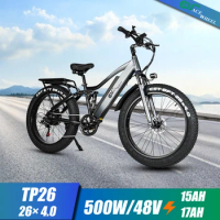 Cmacewheel Oem Factory Electric Hybrid Bike Electric Bike Fat Tire Mountain Bicycle Steel Import from China 48V TP26 17 Ah 26"