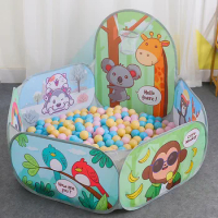 120cm Kids Playpen Playground Baby Tent Ball Pool with Basketball Hoop Children's Tent House Portable Kids Indoor Outdoor Toys