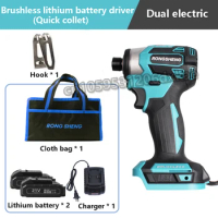 Brushless Cordless Electric Effects Driver Impact Wrench Battery Screwdriver Brushless Electric Compatible with Makita socket