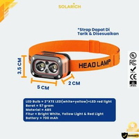 Senter Kepala LED Sensor Control, Dual Light, Waterproof - Headlamp LED Rechargeable Dual XTE LED