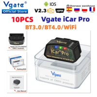 Free Shipping 10pcs Vgate iCar Pro ELM327 Car Diagnostic Wifi Bluetooth 4.0 OBD2 obd 2 scanner elm 327 for IOS/Android Auto Tool